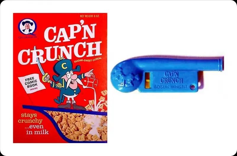El silbato de cereal que hizo temblar a AT&T: cómo un juguete de Cap'n Crunch abrió las llamadas gratis en todo Estados Unidos